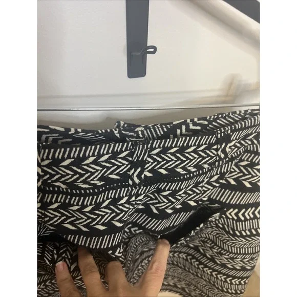 Maeve Anthropologie Black White Geometric Tribal Button Front Mini Skirt 4 boho - Picture 4 of 6